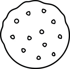 cookie icon line art vector illustration on transparent background