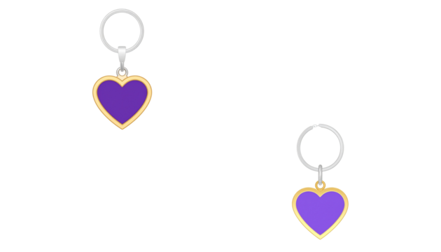 Keychain on white background