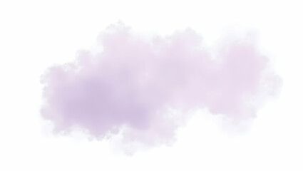 Naklejka premium Cloud Gentle lavender haze isolated mist shape, isolated on a clean white background