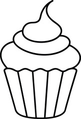 cupcake icon line art vector illustration on transparent background