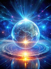 Obraz premium Energy Field around a glowing orb in space