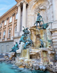 Matthias fountain in Buda castle in Budapest