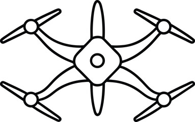 drone icon line art vector illustration on transparent background