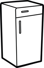 fridge icon line art vector illustration on transparent background