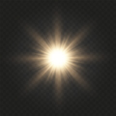 Realistic Sun Light Rays Effect on Transparent Background