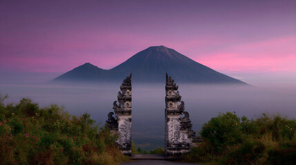 Indonesia mountain temple gates.