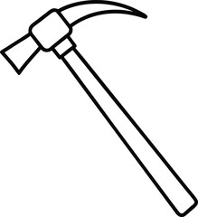 hammer icon line art vector illustration on transparent background