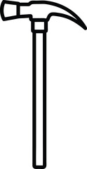 hammer icon line art vector illustration on transparent background