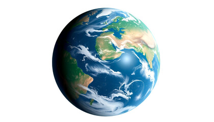 Fototapeta premium Realistic Earth planet PNG with white background