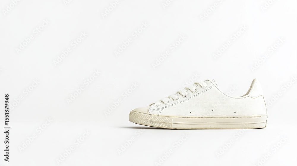 Poster White shoe on plain background in minimal studio setting