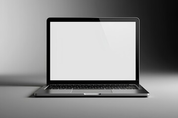 Laptop computer with blank white screen isolate on white background. screen mockup template ,post, annoncer, pomme, application, arri&egrave;re-plan, noir, blanc, affaires, communication, 