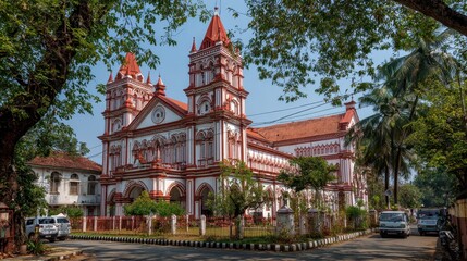 Asian Catholic. Santa Cruz Cathedral Basilica, Kochi - A Historic Indian Church with Architectural Style