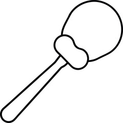 ice cream scoop icon line art vector illustration on transparent background