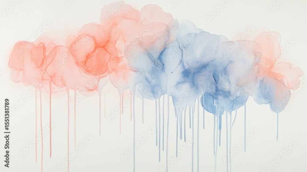 Poster abstract painting with dripping paint effect in serene studio