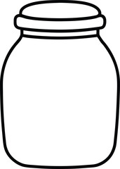 jar of honey icon line art vector illustration on transparent background