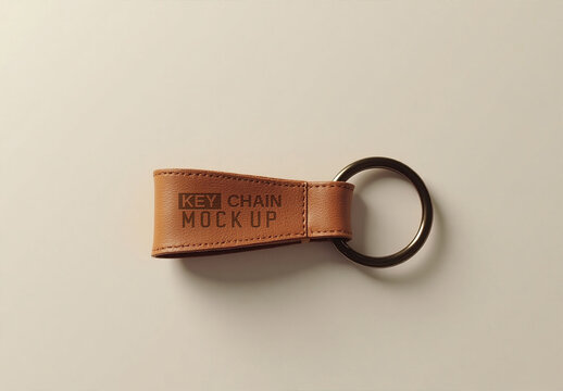 Leather Keychain Mockup