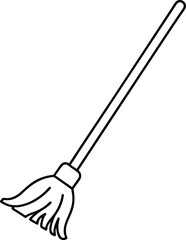 mop icon line art vector illustration on transparent background	
