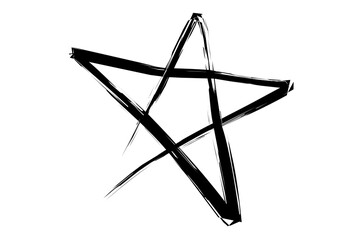 Star doodle black color hand drawn sketch