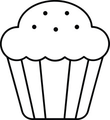 muffin icon line art vector illustration on transparent background	
