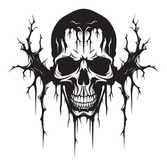 Creepy Halloween art with bones hand, scary theme