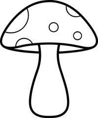 mushroom icon line art vector illustration on transparent background	
