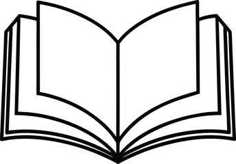 open book icon line art vector illustration on transparent background	

