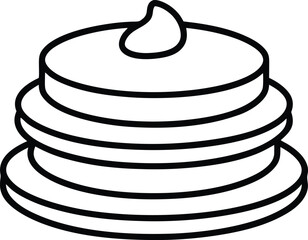 pancake stack icon line art vector illustration on transparent background	
