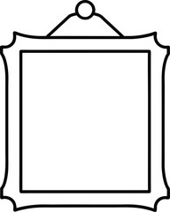 picture frame icon line art vector illustration on transparent background	
