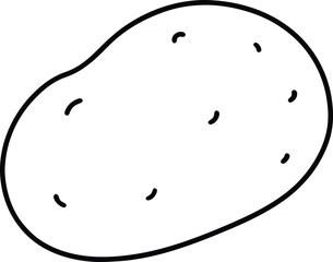 potato icon line art vector illustration on transparent background	

