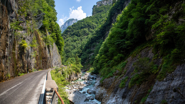 Val di Scalve, Bergamo Alpi Orobiche, Canyon sulla Via Mala, Italia