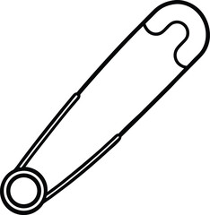 safety pin icon line art vector illustration on transparent background	

