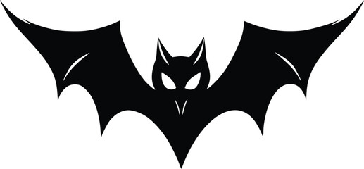 Halloween bat silhouette vector illustration, spooky creature design, dark gothic style