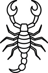 scorpions icon line art vector illustration on transparent background	
