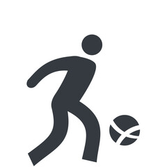 football player with ball silhouette vector icon
