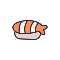 Stylized Shrimp Nigiri Illustration For Culinary And Cultural Designs