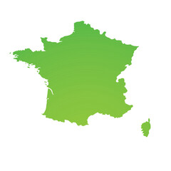Map of France, sign silhouette. World Map Globe. Vector Illustration isolated on white background. Europe continent.