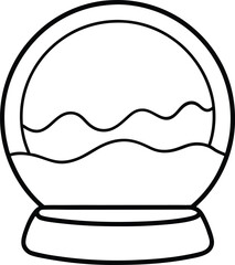 snow globe icon line art vector illustration on transparent background	
