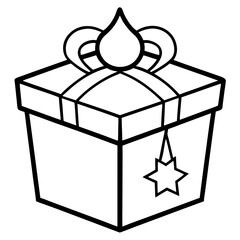 Minimal Eid Gift Box Line Icon