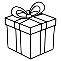 Minimal Eid Gift Box Line Icon