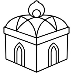 Minimal Eid Gift Box Line Icon
