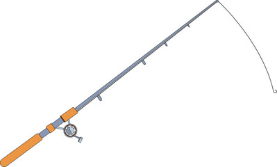 Fishing Rod Hook Minimalist Vector. 