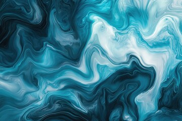 Obraz premium Abstract marble pattern with onyx and turquoise swirls and waves