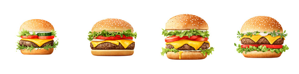 Burger Sizes: A Delicious Range of Burgers on White