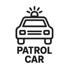 Obraz premium Patrol car Icon with emergency flashers on top 