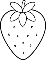 strawberry icon line art vector illustration on transparent background	
