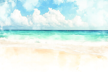 tropical beach watercolour background 