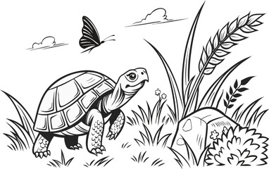 Colorful Turtle Vector EPS – Cute Animal Clipart for Kids & Design Projects