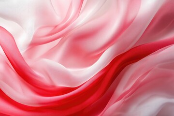 Fototapeta premium Vibrant red fabric waves with flowing texture and light reflections