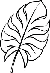 Obraz premium tropical leaf icon line art vector illustration on transparent background 