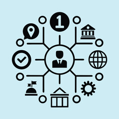 social governance line icons vector set.